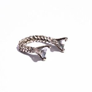 Unearthen Jewelry Mini Double Prism Ring BNWOT Size 6/7 Gold Brass